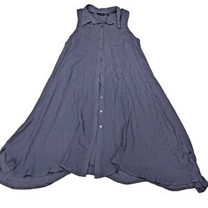 Amelia Gabrielle Maxi Dress Women 2X Blue Sleeveless Button Front